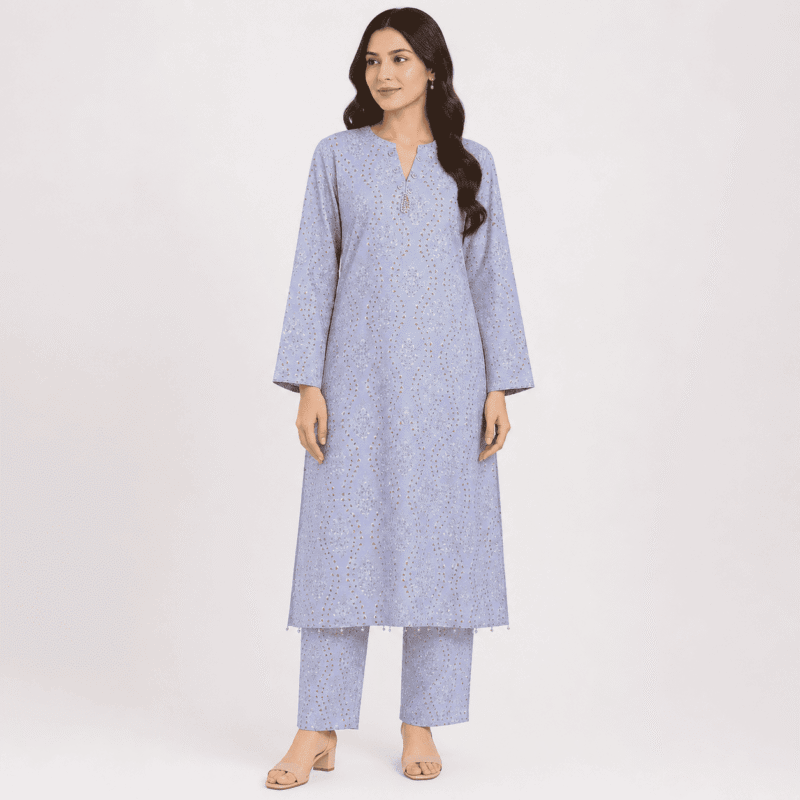 Khaadi Light Lavender Block Print 2-Piece