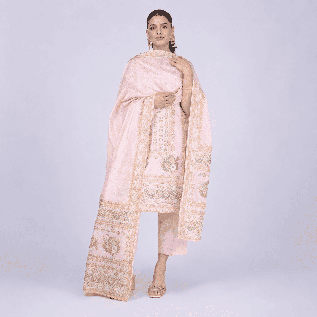Khaadi Soft Pink Printed 2-Piece