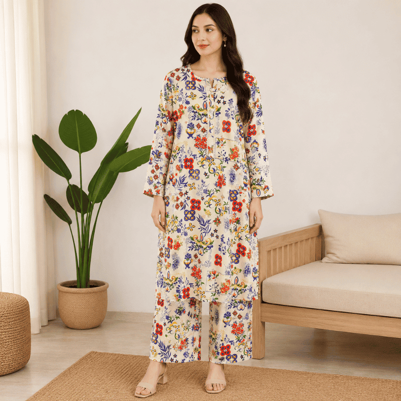 Multicolour Floral & Botanical Printed 2-Piece Set